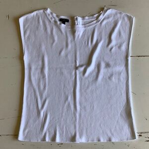 Talbots White Sleeveless Sweater Knit Top Petite Medium MP